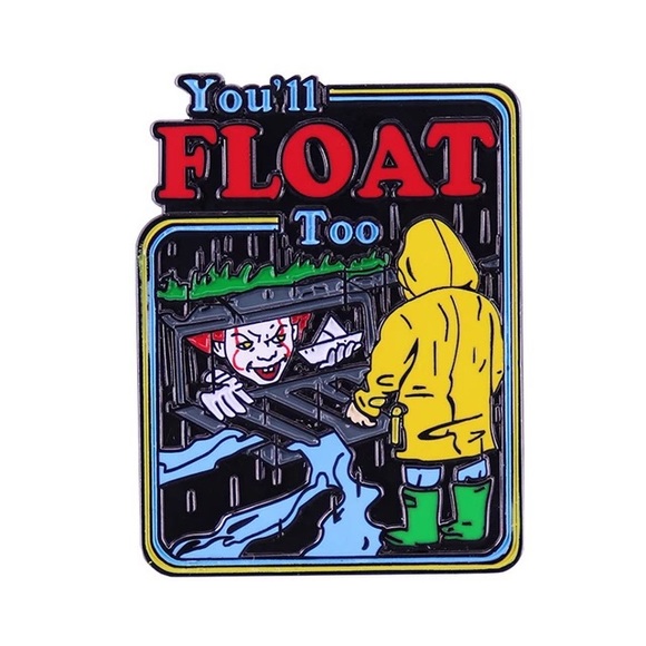It Movie Pennywise The Clown & Georgie “You’ll Float Too” Metal Enamel Pin - Picture 1 of 7